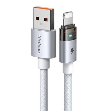 Mcdodo CA-6912 USB-A to Lightning Şarj Işığı Beyaz Şeffaf Kablo