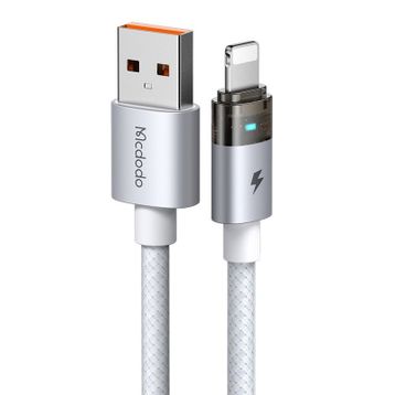 Mcdodo CA-6912 USB-A to Lightning Şarj Işığı Beyaz Şeffaf Kablo