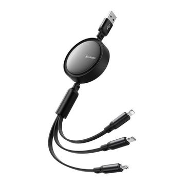 Mcdodo CA-7256 1.2 mt 3'ü 1 Arada USB-A Lightning Micro Type-C Şarj ve Veri Kablosu