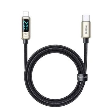 Mcdodo CA-8811 Gümüş 20W 1.2 mt Digital Göstergeli Type-C To Lightning Şarj ve PD Data Kablosu