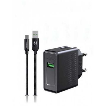Mcdodo CH-5800 Vooc 22.5W 5.0A 1.2mt Siyah Şarj Cihazı + Type C Kablo