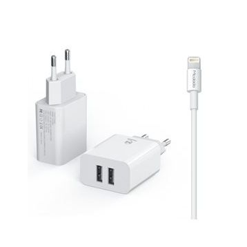 Mcdodo CH-662 iPhone 1 m 2.4A Beyaz Usb Şarj Adaptör Set