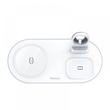 Mcdodo CH-7062 15W Beyaz 3in1 Çoklu Magsafe TWS Kulaklık Watch Saat ve Telefon Şarj Ünitesi