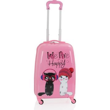 Mcs V307 Happy Baskı Pembe ABS Çocuk Valizi