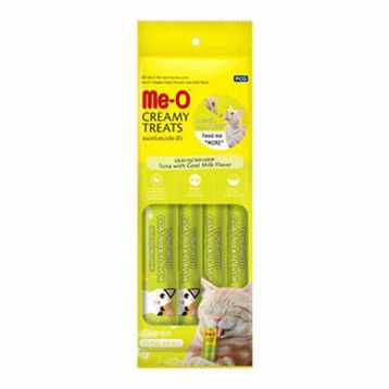 Me-O 4x15 GR Creamy Treats Ton Balığı ve Keçi Sütlü Ek Besin ve Kedi Ödülü