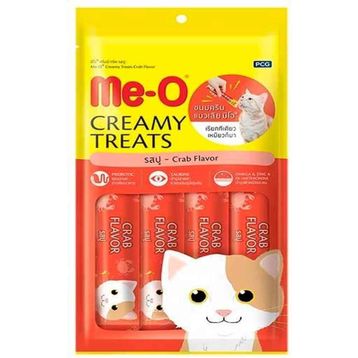 Me-O Creamy Treats Yengeç ve Ton Balıklı 4x15 gr Ek Besin ve Kedi Ödülü