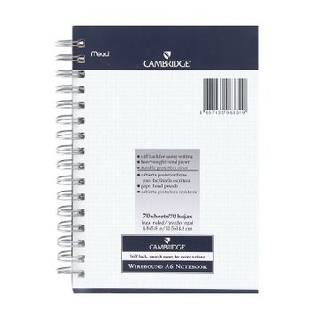 Mead M245433 Cambridge Beyaz Kareli A6 70 Yaprak Bloknot