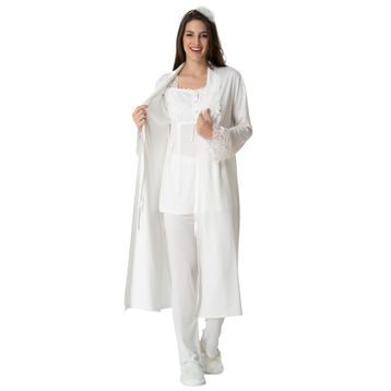 Mecit 1541 Ekru Lohusa Pijama Takımı
