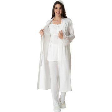 Mecit 1541 Ekru Lohusa Pijama Takımı