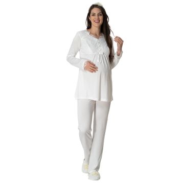 Mecit 5414 Ekru Lohusa Pijama Takımı