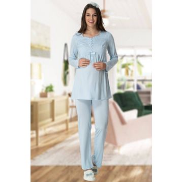 Mecit 5414 Mavi Lohusa Pijama Takımı