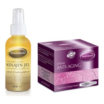 Mecitefendi 100 ml Yaşlanma Karşıtı Kolajen Jel+100 ml Anti-Aging Krem