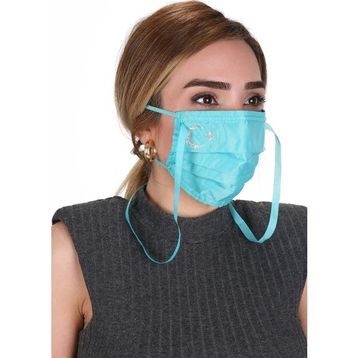 Meditex A-1B Bayraklı Gümüş İyonlu Boyundan Askılı Yıkanabilir Baskılı Maske