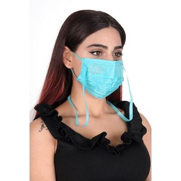 Meditex K-2 Gümüş İyonlu Boyundan Askılı Yıkanabilir Taşlı Maske