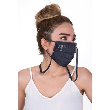 Meditex K-3 Gümüş İyonlu Boyundan Askılı Yıkanabilir Taşlı Maske
