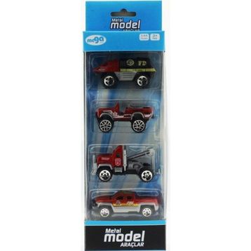 Mega 4'lü Die Cast İtfaiye Seti