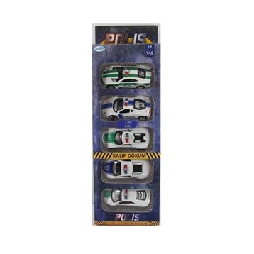Mega Oyuncak 511a3 5'li Metal Polis Arabaları