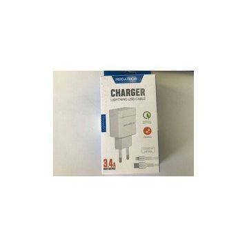Megatech CC-03 3.4A Lightning Usb Kablo Ev Şarj Adaptörü Hızlı Şarj