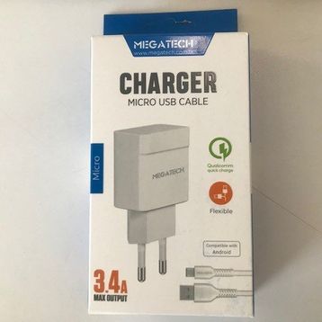 Megatech CC-03 3.4A Micro Usb Kablo Ev Şarj Adaptörü Hızlı Şarj