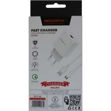 Megatech CC01 CC22-M3 2 İn 1 5V-3.0 Micro Kablo Hızlı Şarj Aleti