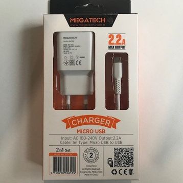 Megatech MT-CM2 2 In 1 2.2A Ev Şarj Micro Kafa Hızlı Şarj