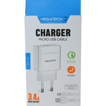 Megatech MT-CM34 3.4A Ev Şarj Adaptörü ve Micro USB Kablo