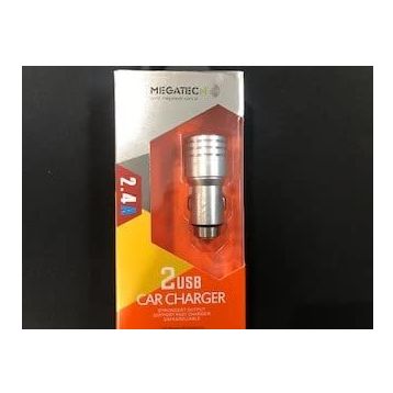 Megatech T-05M24 Gri Çelik 3.1A 2 USB Araç Şarj Cihazı