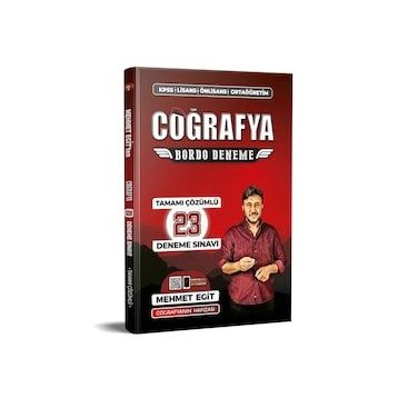 Mehmet Eğit 2022 KPSS Coğrafya 23 Bordo Deneme Çözümlü