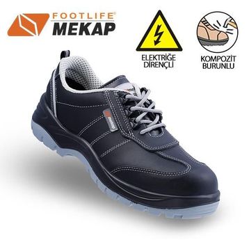 Mekap 230-03 Policap Siyah Elektrikçi Iş Güvenliği Ayakkabısı