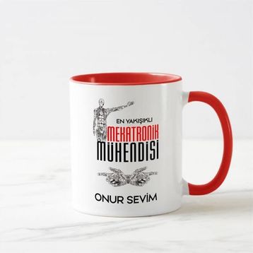 Mekatronik Mühendisi Kırmızı Kupa Bardak