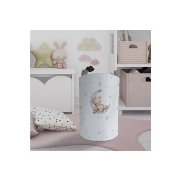 Mekta Home Ayda Uyuyan Sevimli Ayı Desenli Bebek ve Çocuk Odası Oyuncak Sepeti