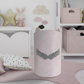 Mekta Home Büyük Renkli Kanat Desenli Bebek ve Çocuk Odası Oyuncak Sepeti