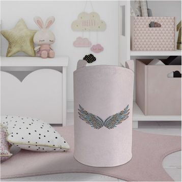 Mekta Home Büyük Renkli Kanat Desenli Bebek ve Çocuk Odası Oyuncak Sepeti