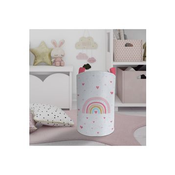 Mekta Home Gökkuşağı ve Kalp Desenli Bebek ve Çocuk Odası Oyuncak Sepeti