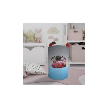 Mekta Home Gri Mavi McQueen Desenli Bebek ve Çocuk Odası Oyuncak Sepeti