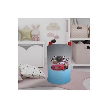 Mekta Home Gri Mavi McQueen Desenli Bebek ve Çocuk Odası Oyuncak Sepeti