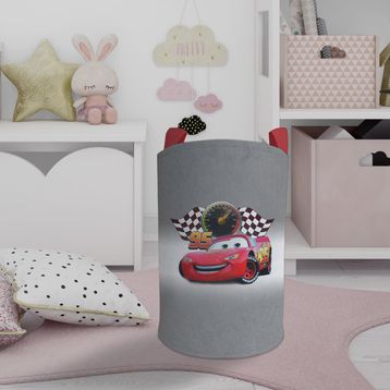 Mekta Home Gri Mcqueen Desenli Bebek ve Çocuk Odası Oyuncak Sepeti