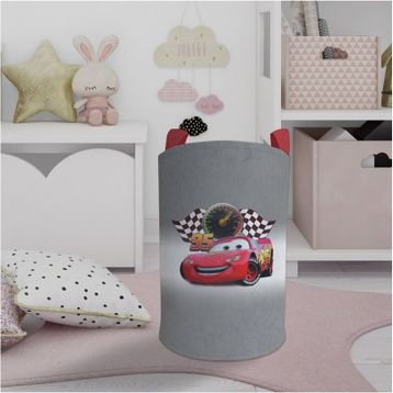 Mekta Home Gri Mcqueen Desenli Bebek ve Çocuk Odası Oyuncak Sepeti