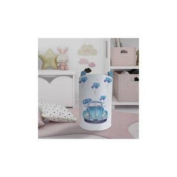 Mekta Home Mavi Vosvos Desenli Bebek ve Çocuk Odası Oyuncak Sepeti
