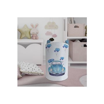 Mekta Home Mavi Vosvos Desenli Bebek ve Çocuk Odası Oyuncak Sepeti