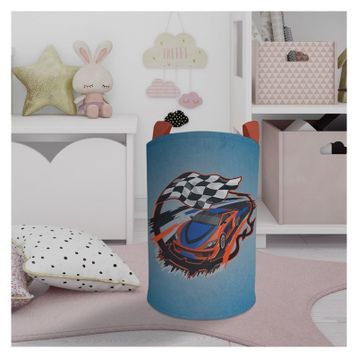 Mekta Home McQueen Mavi Desenli Bebek ve Çocuk Odası Oyuncak Sepeti