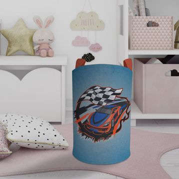 Mekta Home McQueen Mavi Desenli Bebek ve Çocuk Odası Oyuncak Sepeti