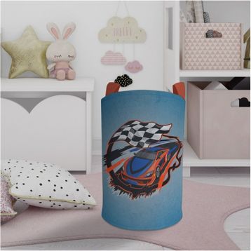 Mekta Home McQueen Mavi Desenli Bebek ve Çocuk Odası Oyuncak Sepeti