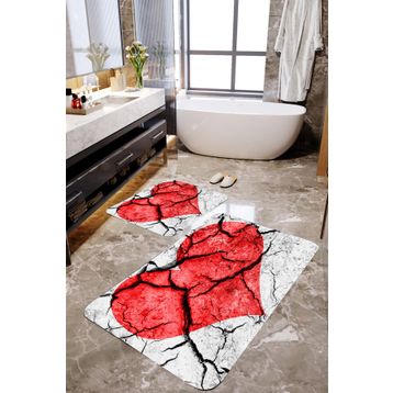 Mekta Home MKTBP-082 60x100 50x60 cm Kalpli 2'li Banyo Paspas Takımı