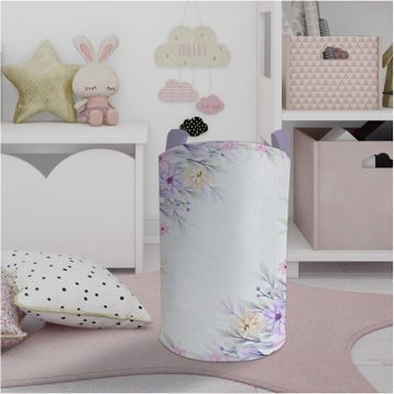 Mekta Home Renkli Çiçek Desenli Bebek ve Çocuk Odası Oyuncak Sepeti