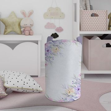 Mekta Home Renkli Çiçek Desenli Bebek ve Çocuk Odası Oyuncak Sepeti