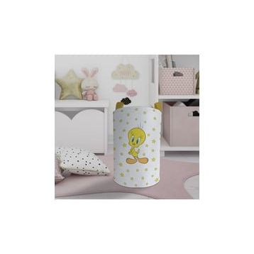 Mekta Home Seksekli Sarı Yıldız Desenli Bebek ve Çocuk Odası Oyuncak Sepeti