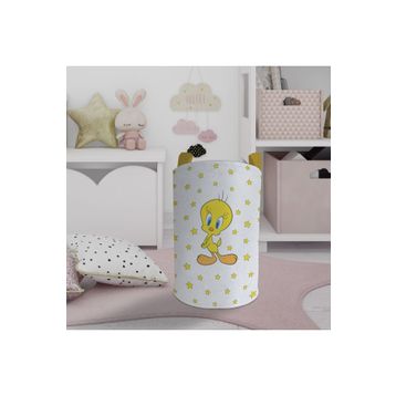 Mekta Home Seksekli Sarı Yıldız Desenli Bebek ve Çocuk Odası Oyuncak Sepeti