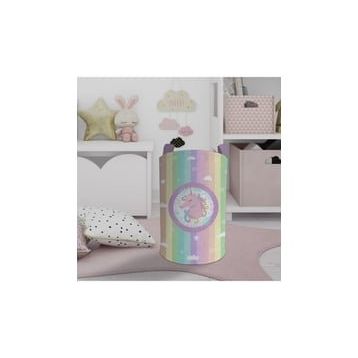 Mekta Home Unicorn Renkli Desenli Bebek ve Çocuk Odası Oyuncak Sepeti