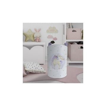 Mekta Home Yıldızlı Mavi Unicorn Desenli Bebek ve Çocuk Odası Oyuncak Sepeti